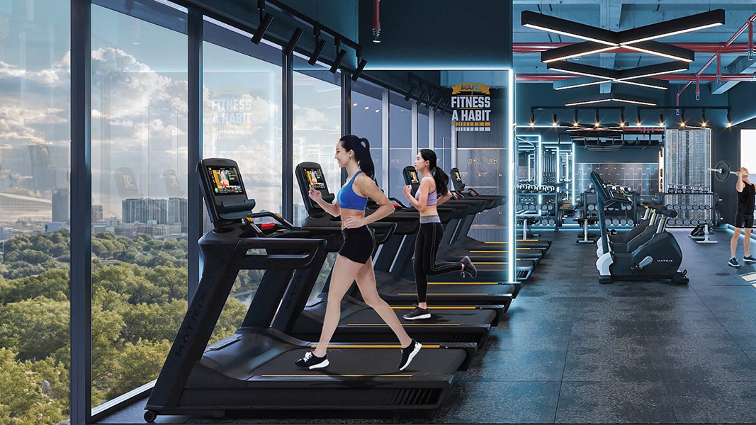 Phòng gym chung cư Bluegem Tower